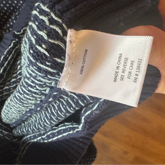 Modcloth Navy Sweater with Red Apple Design - Picture 4 of 5